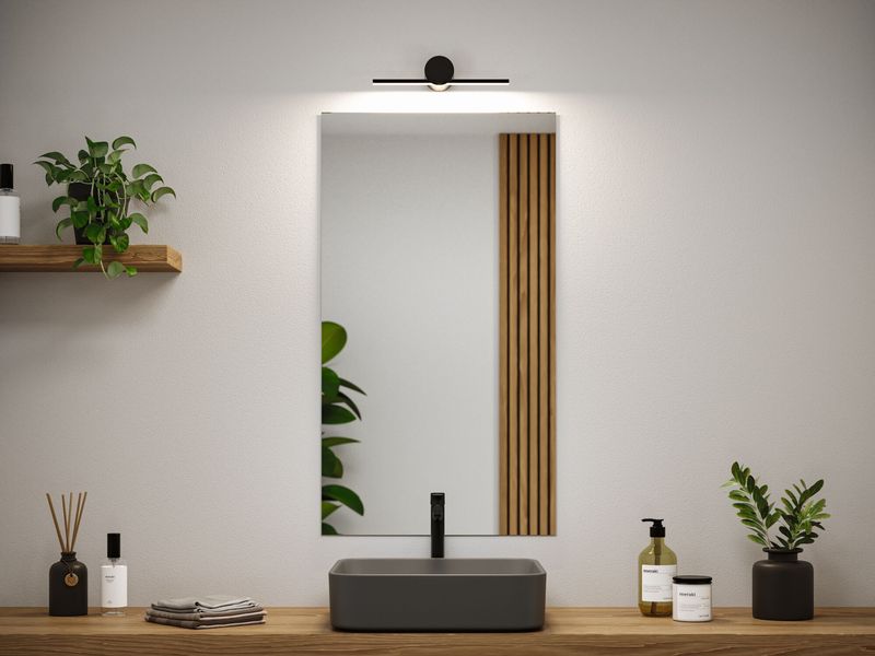 Paulmann Spiegelleuchte LED Sava 4.2W Schwarz Spiegelrohrleuchte mit Schutzart IP44