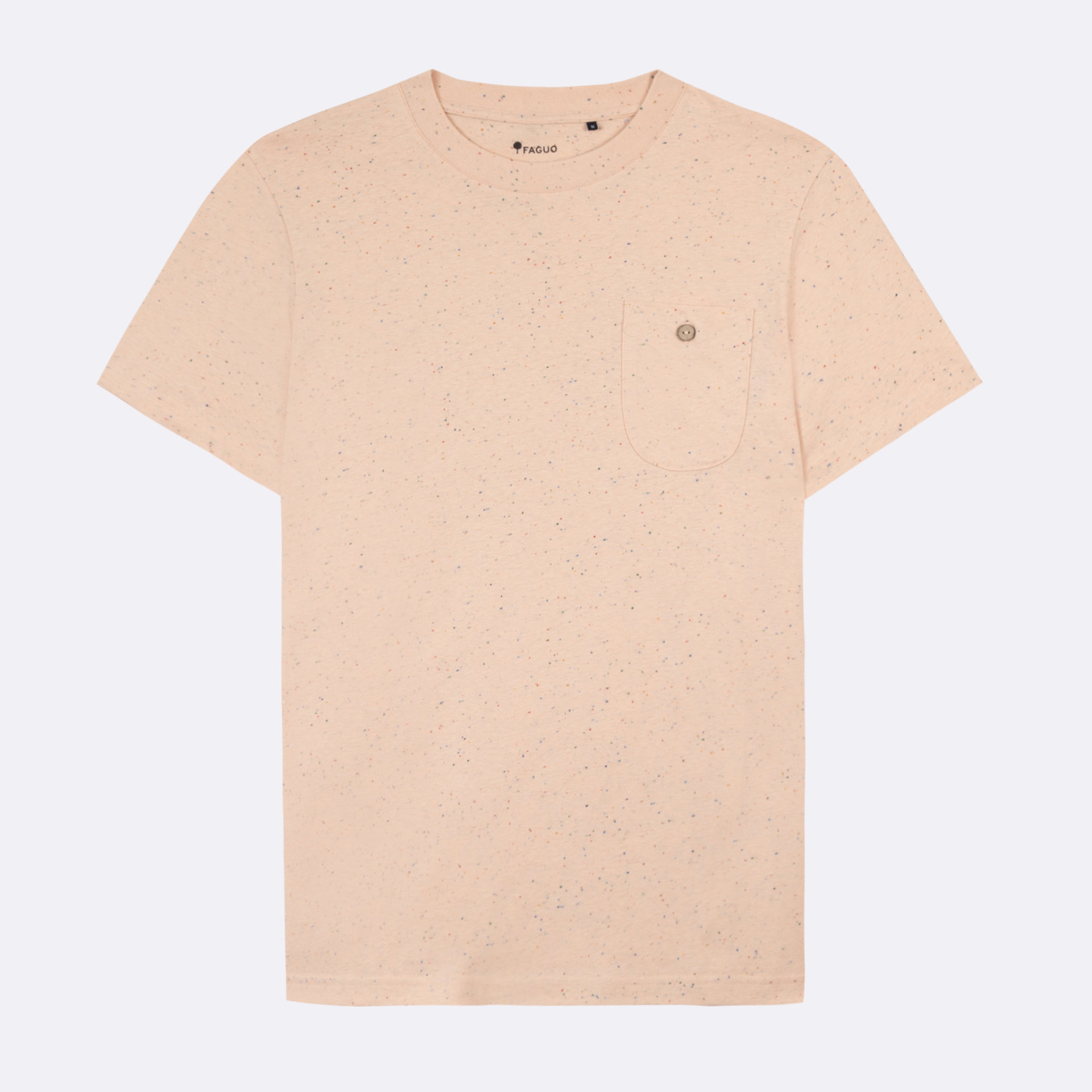 T-shirt rose pâle coton et coton recyclé - modèle olonne