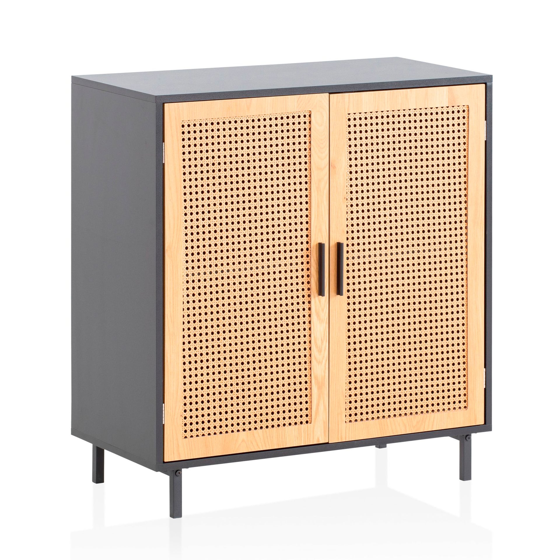 Sideboard 80 x 87 cm schwarz/braun