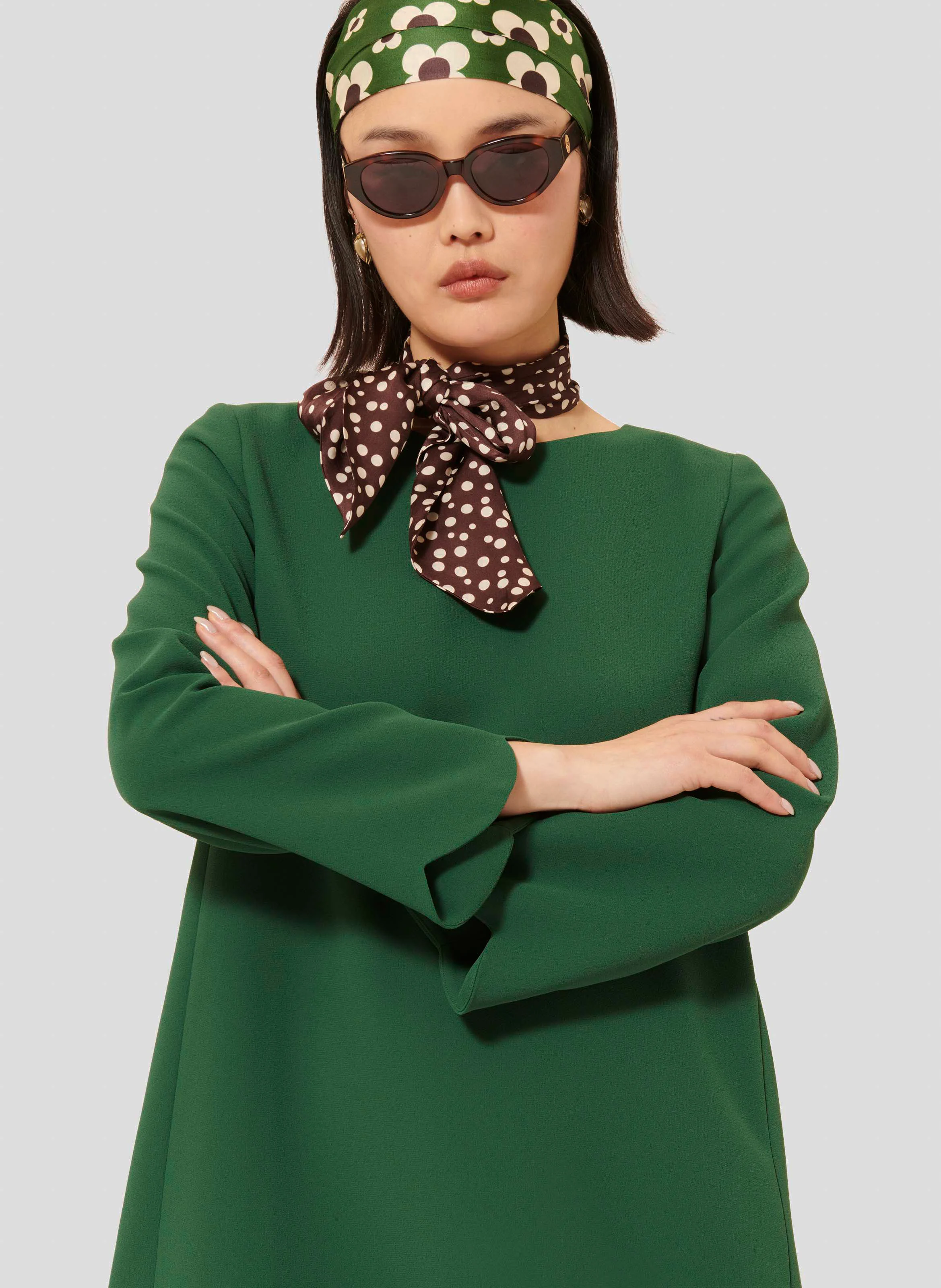 RUODA - Robe courte trapèze| Vert
