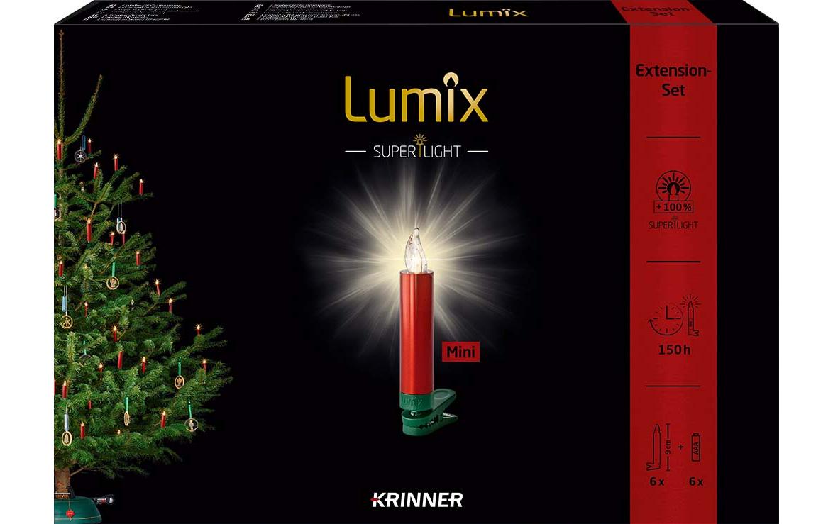 LED Baumkerze SuperLight Mini, Rot, 6er-SetErweiterungsset LED Christbaumkerzen