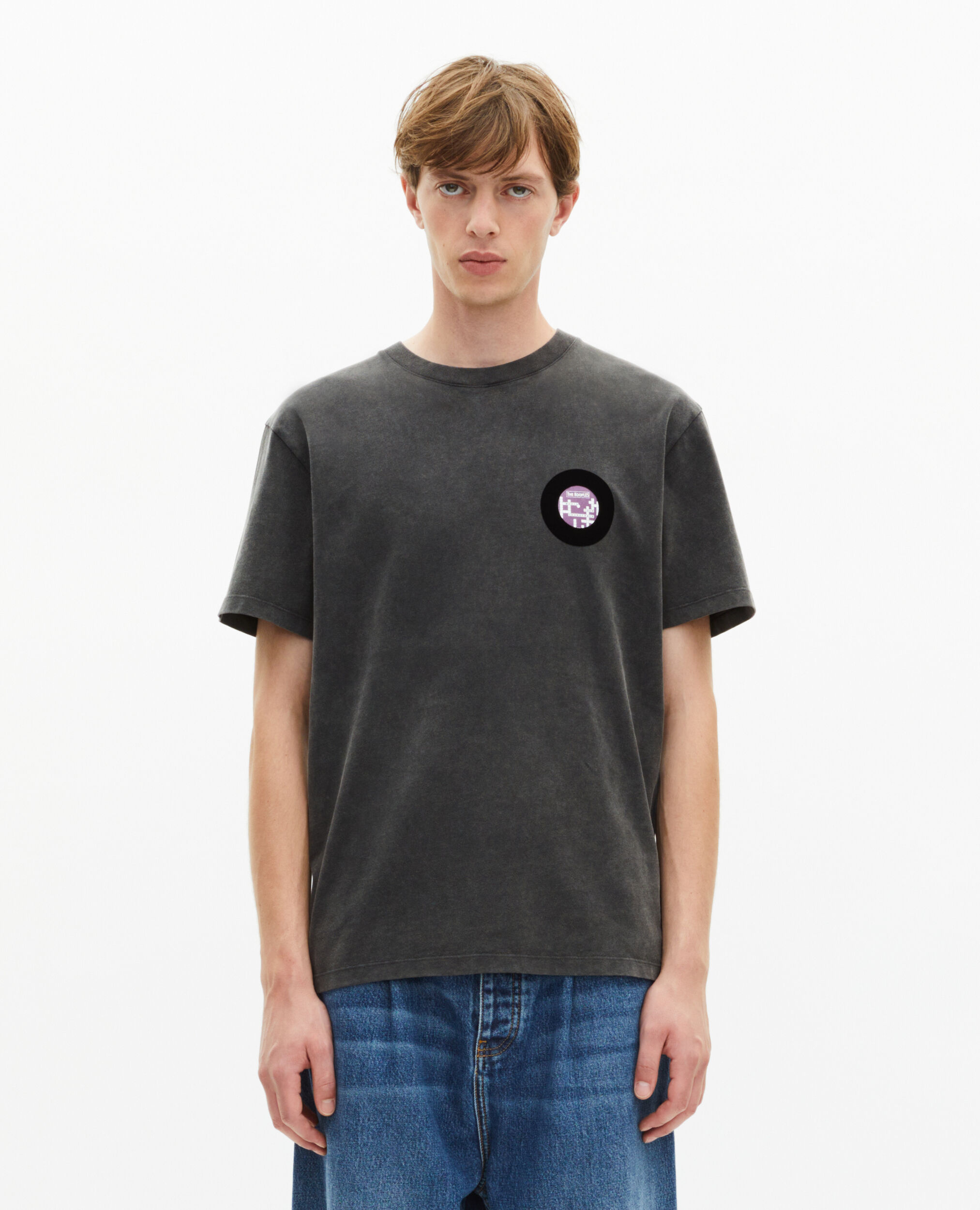 T-shirt avec flocage vinyl noir