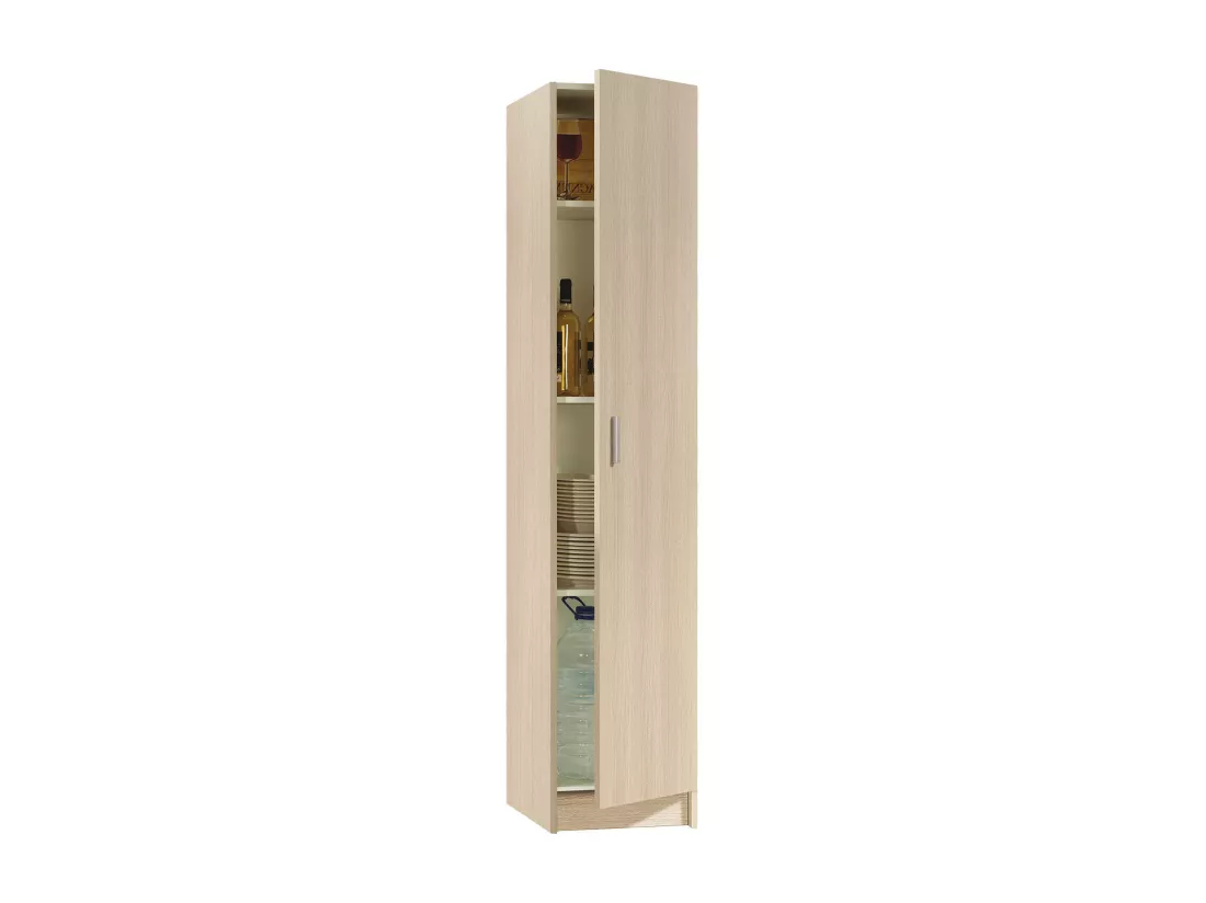Armoire polyvalente Dibels, Armoire auxiliaire avec 1 porte, Armoire à chaussures avec étagères, Étagère à chaussures verticale, 37x37h180 cm, Chêne