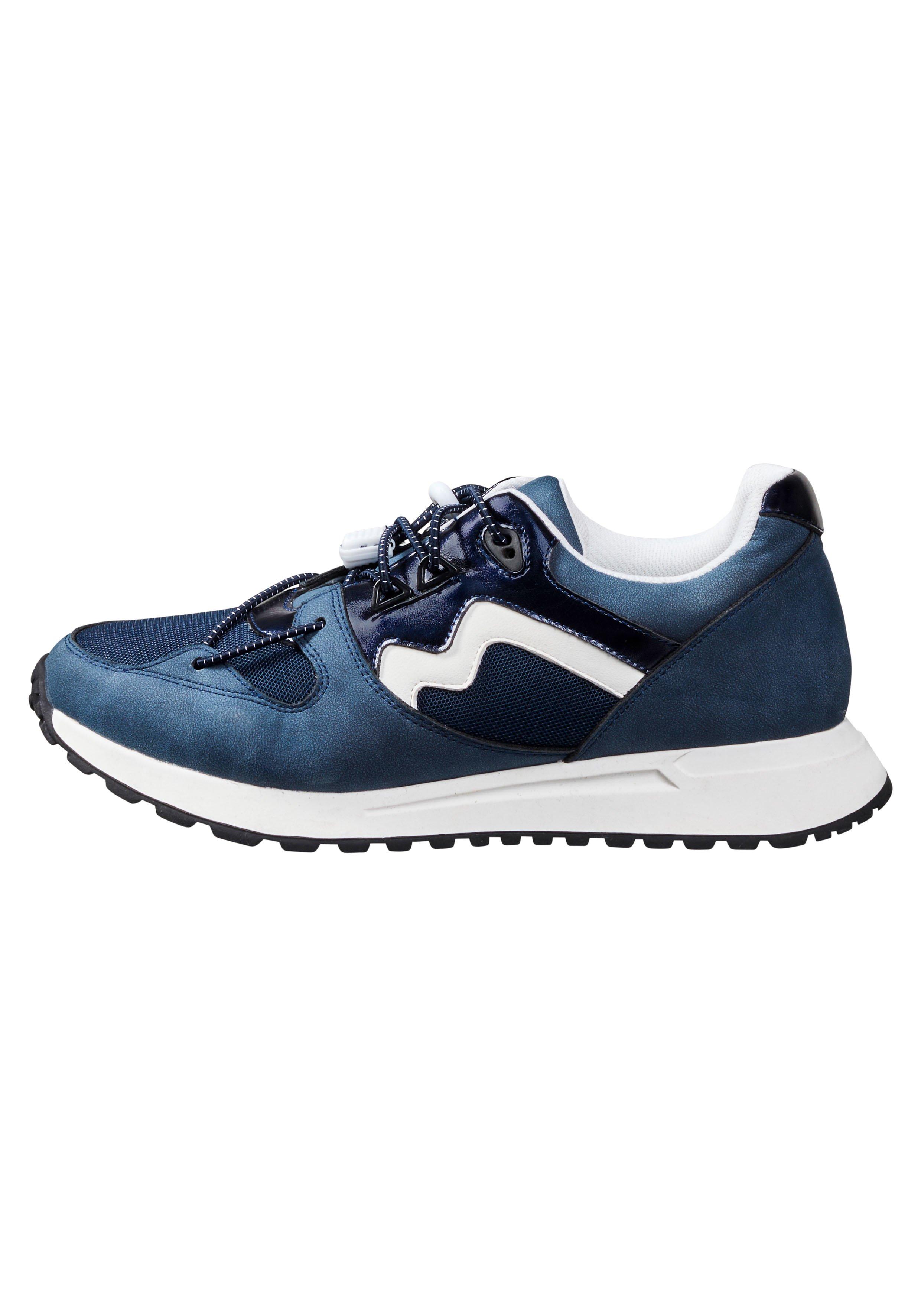 Sneaker mit Details in Glanz- und Veloursoptik