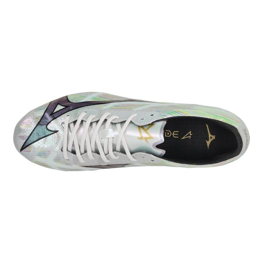 Mizuno Alpha II Elite AG - Blanc/Silver Iridescent/Noir