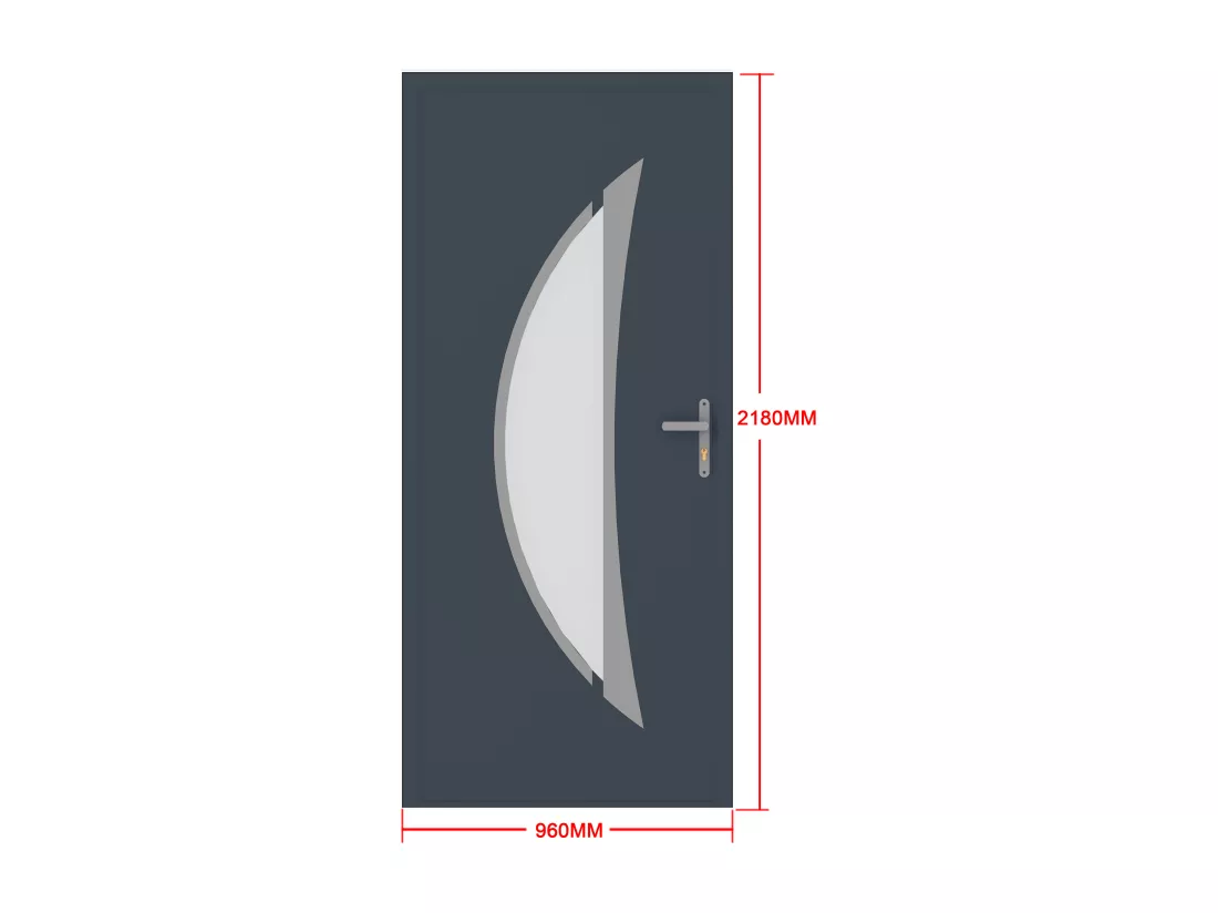 Porte d'entrée en aluminium H218 x L96 cm anthracite - poussant gauche - DATELO