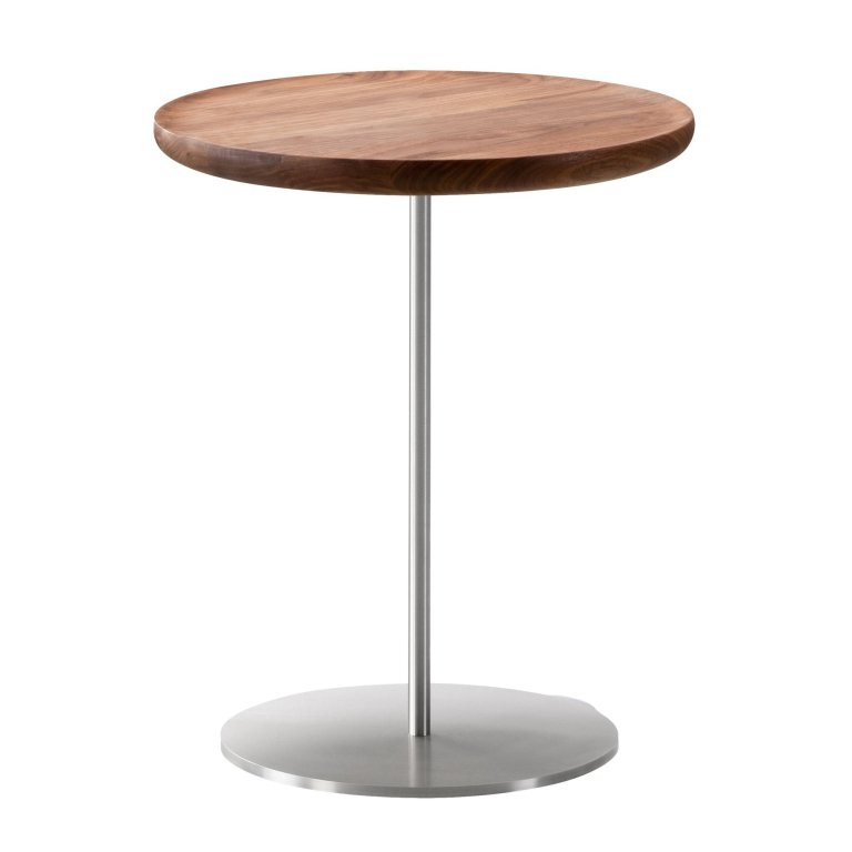 Fredericia Pal bijzettafel rvs onderstel 37.5 walnut