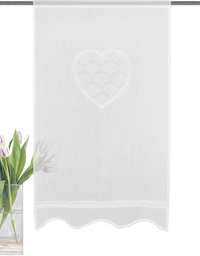 HOME WOHNIDEEN Türvorhang »CORAZON« Stangendurchzug 1 Stk. tlg. Tür-und Fensterbehang, Batist, bestickt