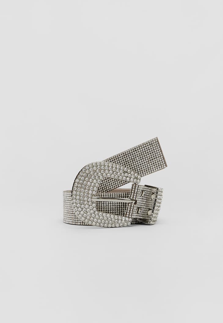 Cinto largo com strass