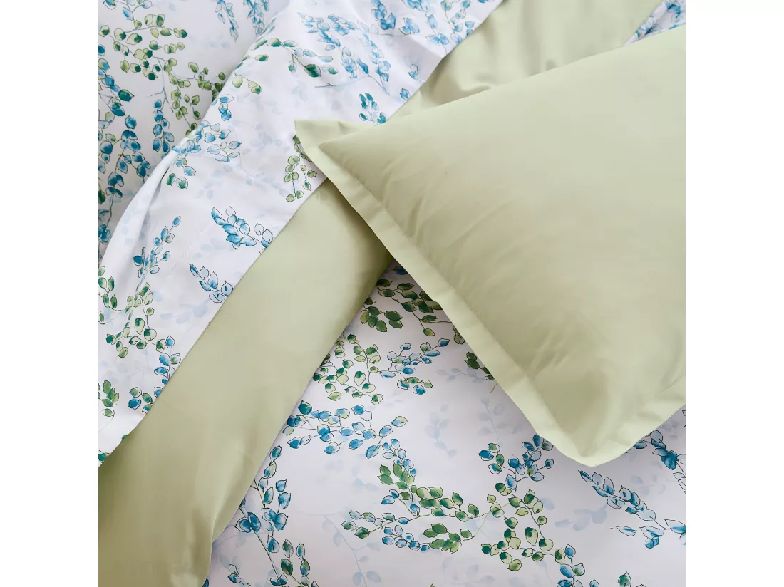 Taie de traversin 200x43 cm satin de coton ANGÈLE vert tilleul