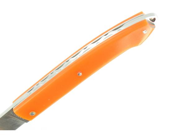Le Bitord G10 orange - Plein Manche Couteau de poche par David Ponson