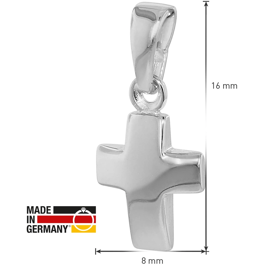 trendor Silber Kinder-Halskette mit Kreuz-Anhänger silver