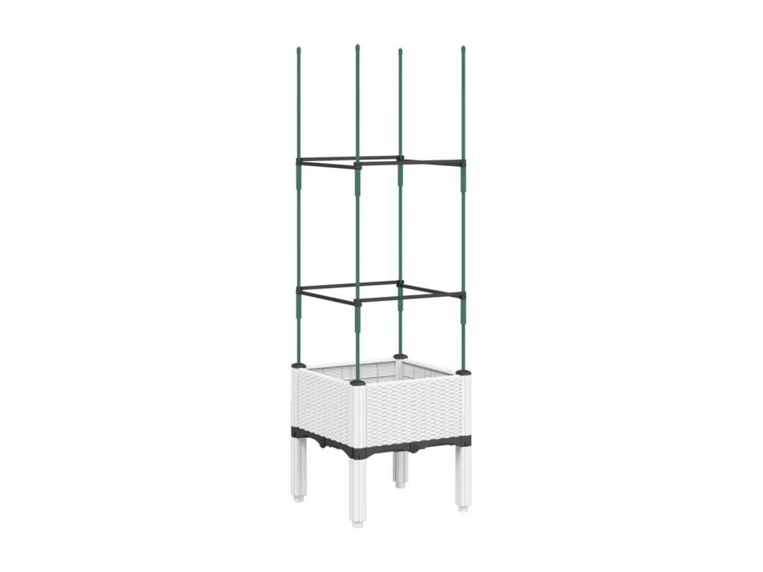Jardinière bac lit surélevé blanche 43 x 40 x 142 cm 02_0038294