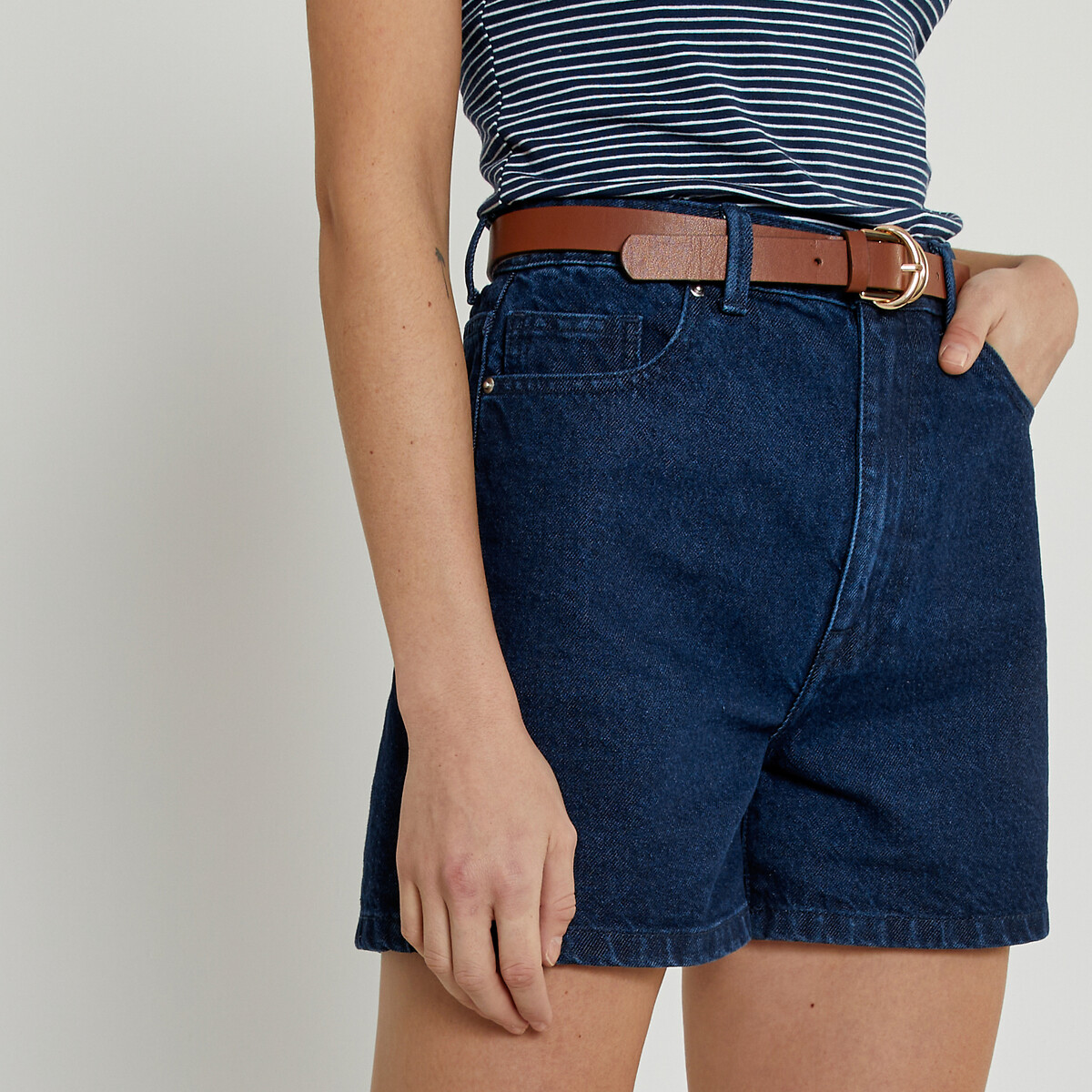 COLEÇÃO LA REDOUTE<br>Shorts jeans, cintura alta