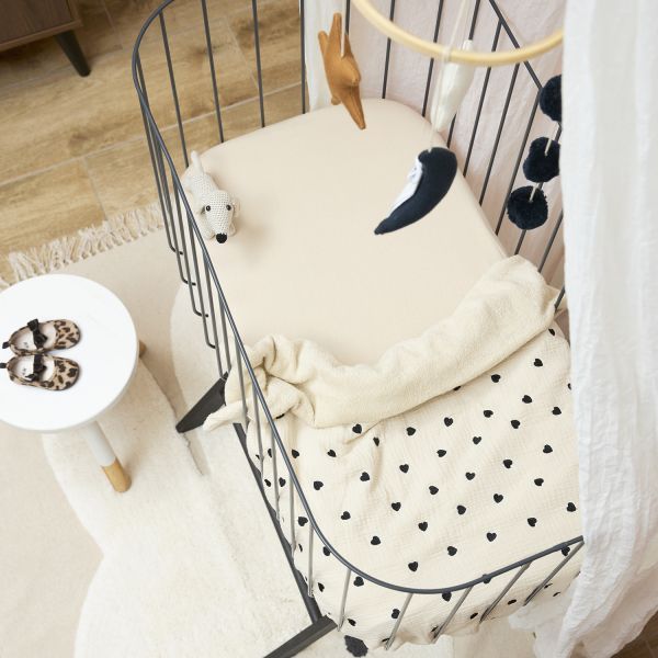 Meyco Baby Uni Hoeslaken Wieg - 40 x 80/90 cm - Jersey - Soft Sand