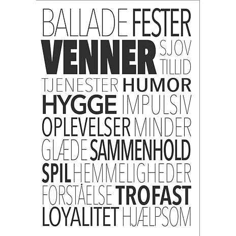 Plakat med sort ramme 15 x 21 cm