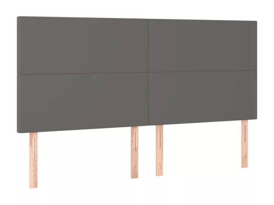 Sommier tapissier et matelas et LED Gris 180x200 cm Similicuir
