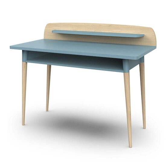 Firmiana Bureau Junior   Bleu Orage / Bois Naturel        de               CBA Meubles