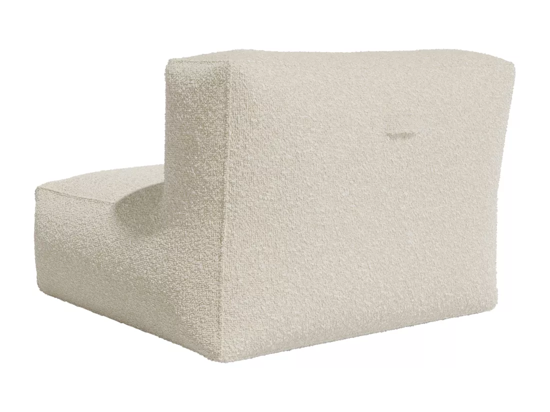 Fauteuil d'angle en tissu bouclette beige NOUMARA