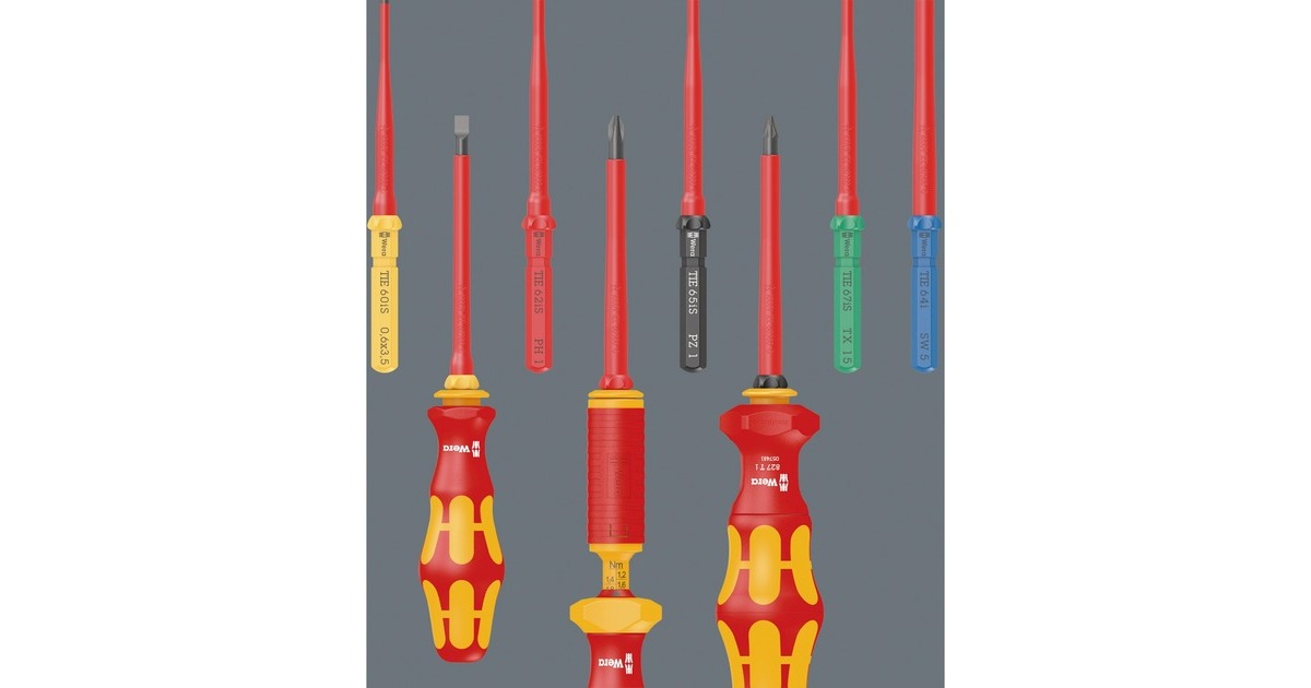 WeraKraftform Kompakt VDE 16 extra slim 1 Tool Finder schroevendraaier  (Rood/geel, 16‑delig)