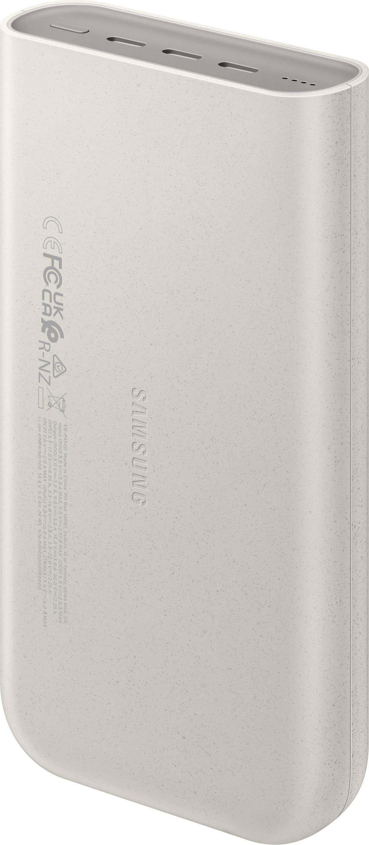 (45W) 20000mAh Super Fast Charging 3x USB C Powerbank Power Delivery aus Recycelten Materialien (EB-P4520XUEGEU) - Beige