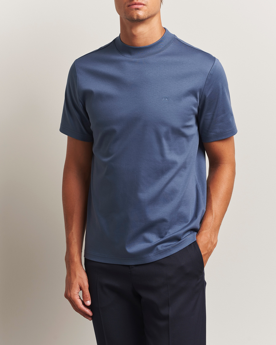 J.Lindeberg Ace Mock Neck T-Shirt Vintage Indigo