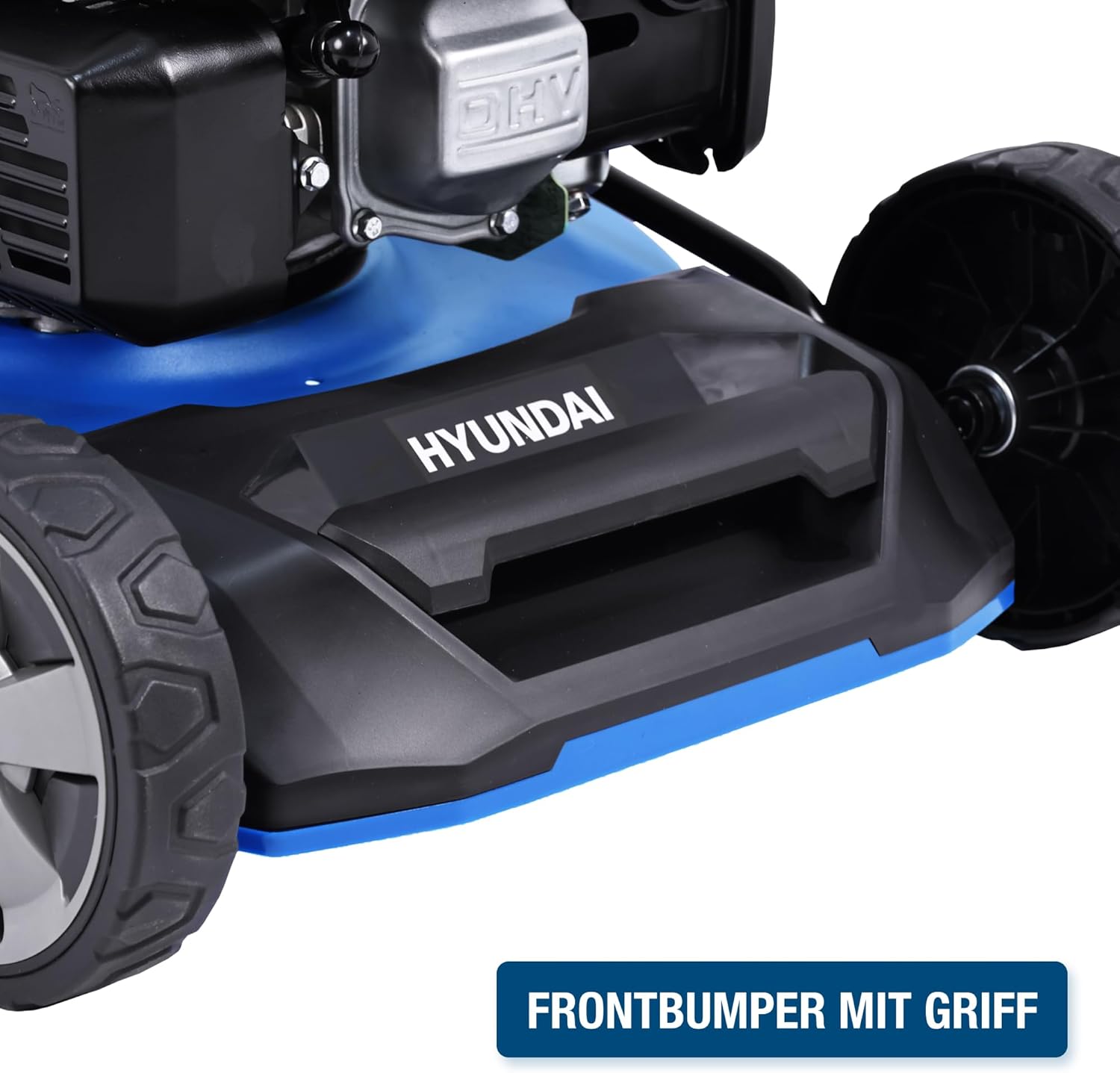 HYUNDAI Benzin Rasenmäher LM4622G, Radantrieb, Mulchfunktion, starker 3.9PS Motor mit 170cc, 46 cm Schnittbreite, 65L Korb, Benzinmäher, Mulcher