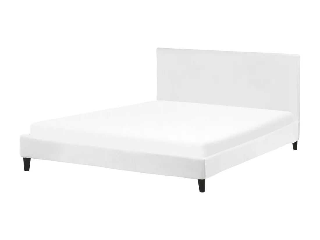 Revêtement de cadre de lit Velours FITOU 180 x 200 cm Blanc