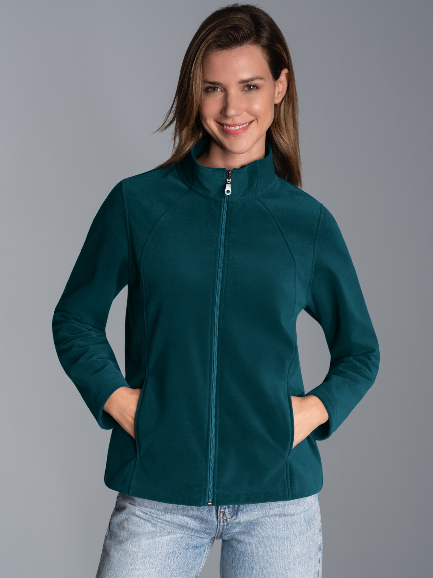 Taillierte Fleecejacke Saphir