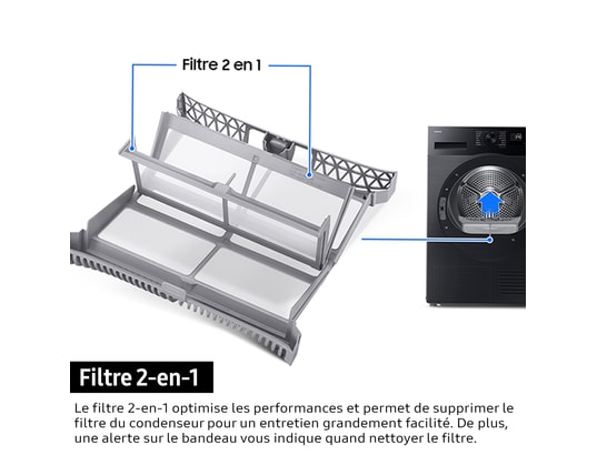 SAMSUNG - Sèche-linge pompe à chaleur DV90DG52A0AB