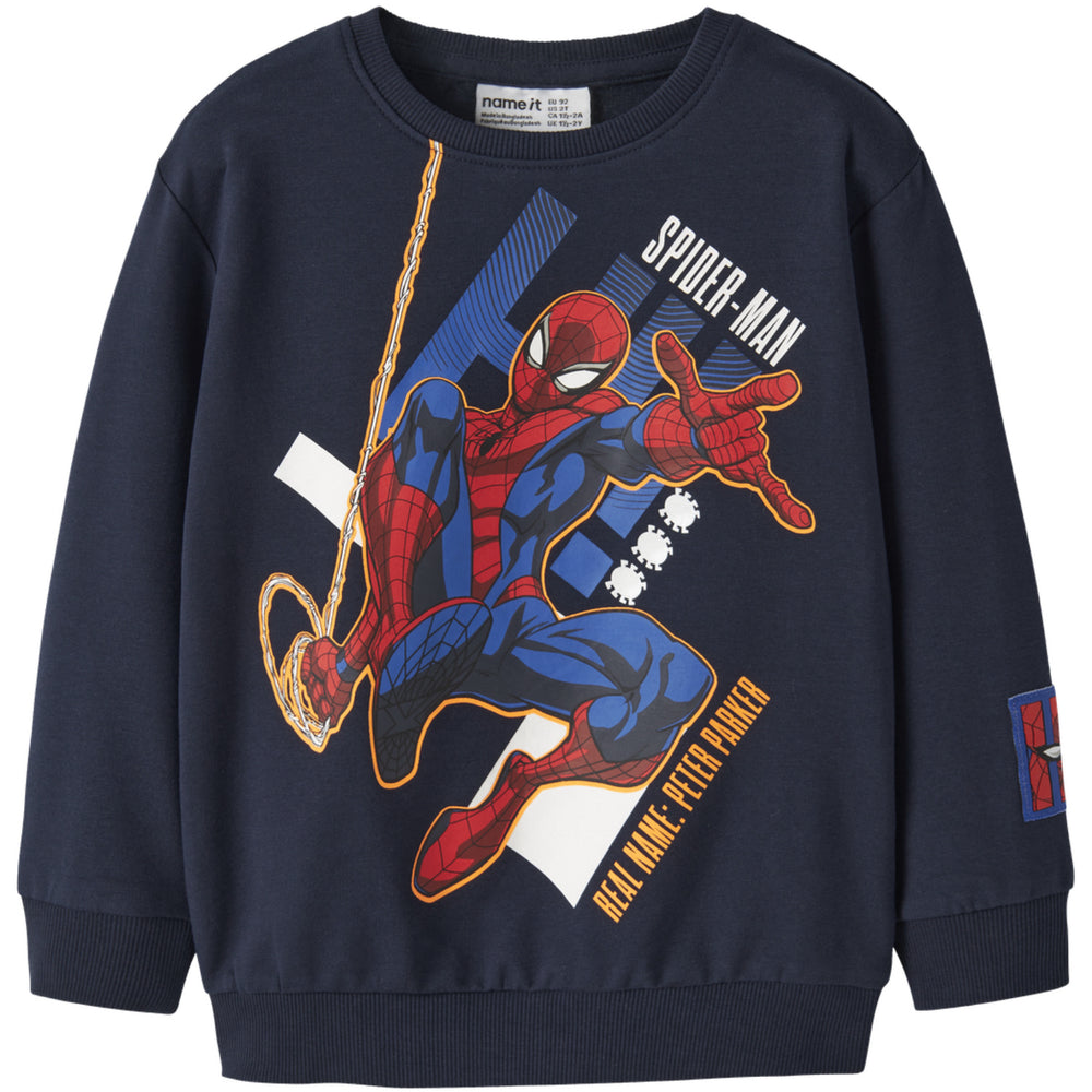 Køb Name It Navy Blazer Nmmalbie Spider Nreg Sweat Unb Mar