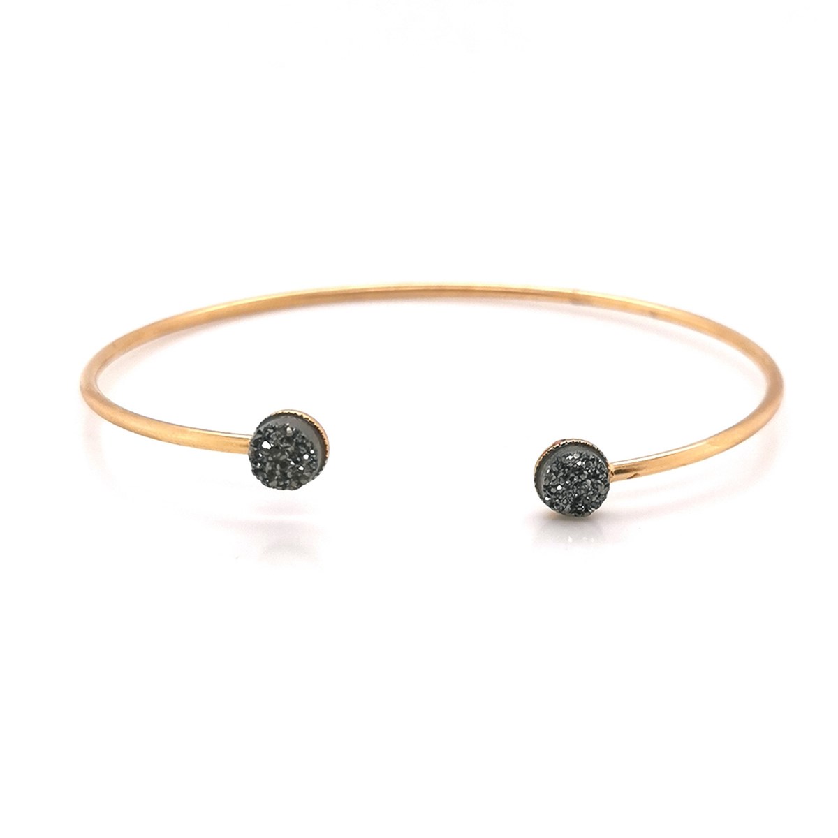 Jonc Brillaxis ouvert Glint Druzy platine