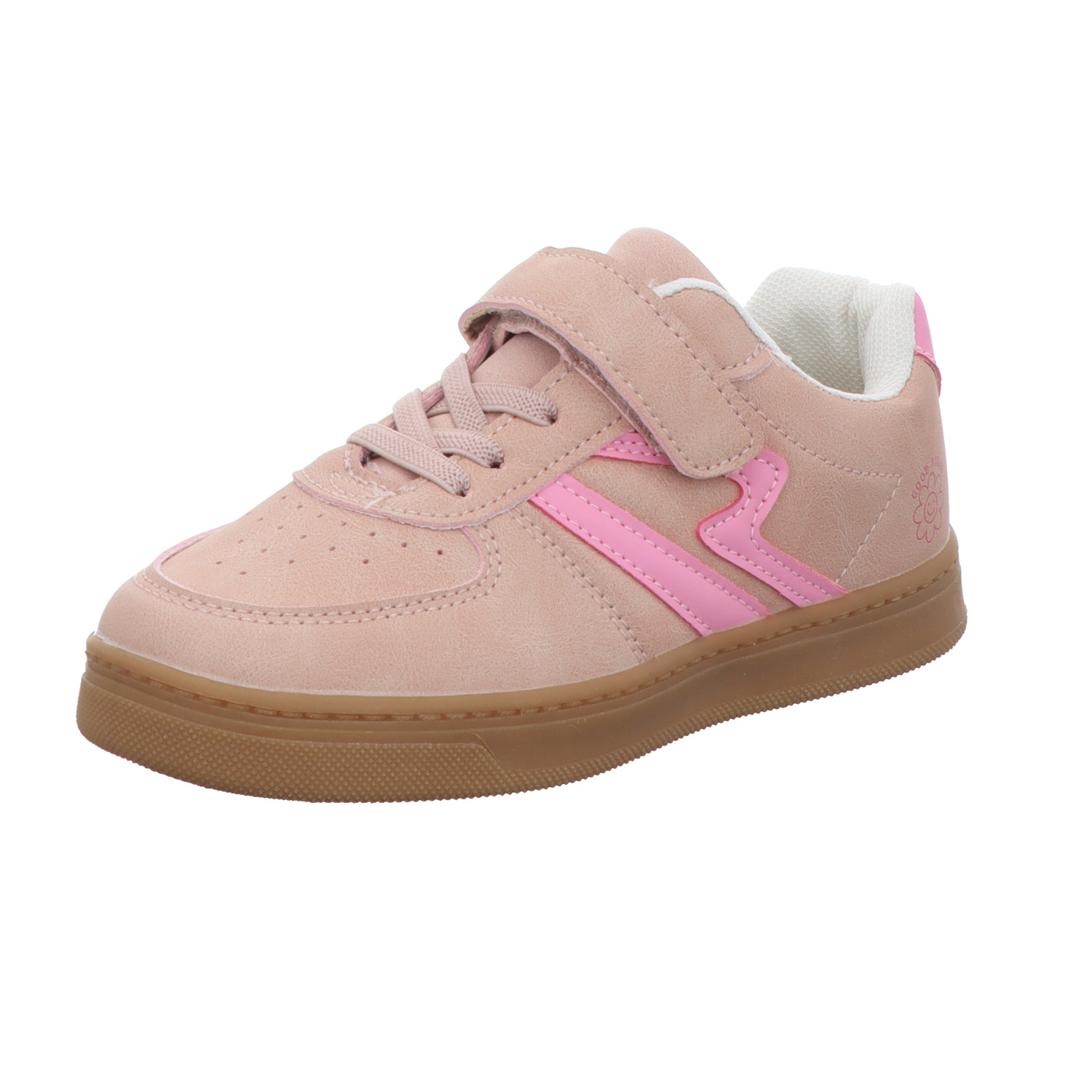 Sneakers Kinder-Mädchen-Sneaker-Slipper-Klettschuh Rosa-Pink-Beige