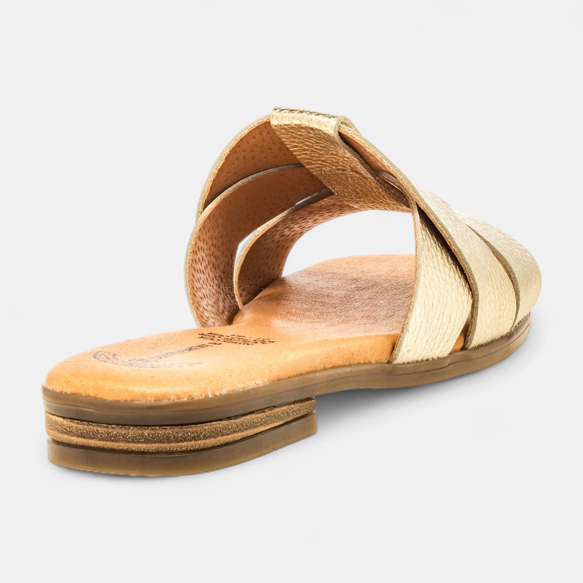 Mules Femme en cuir or