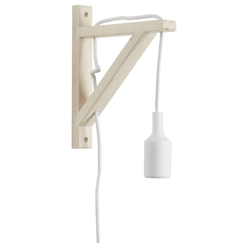 Wandlamp Fix wall, hout, met schakelaar, wit