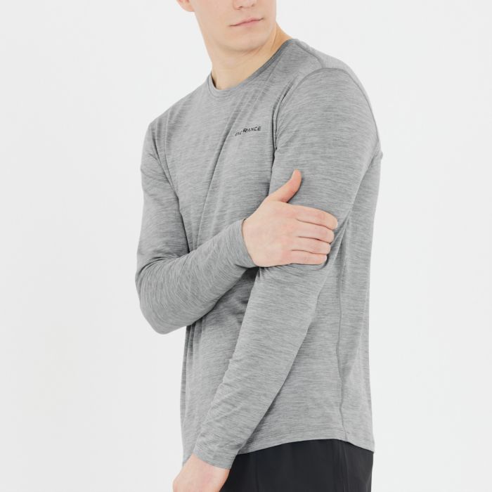 Endurance Herre T-shirts Abdon Melange Long Sleeve Tee Grå