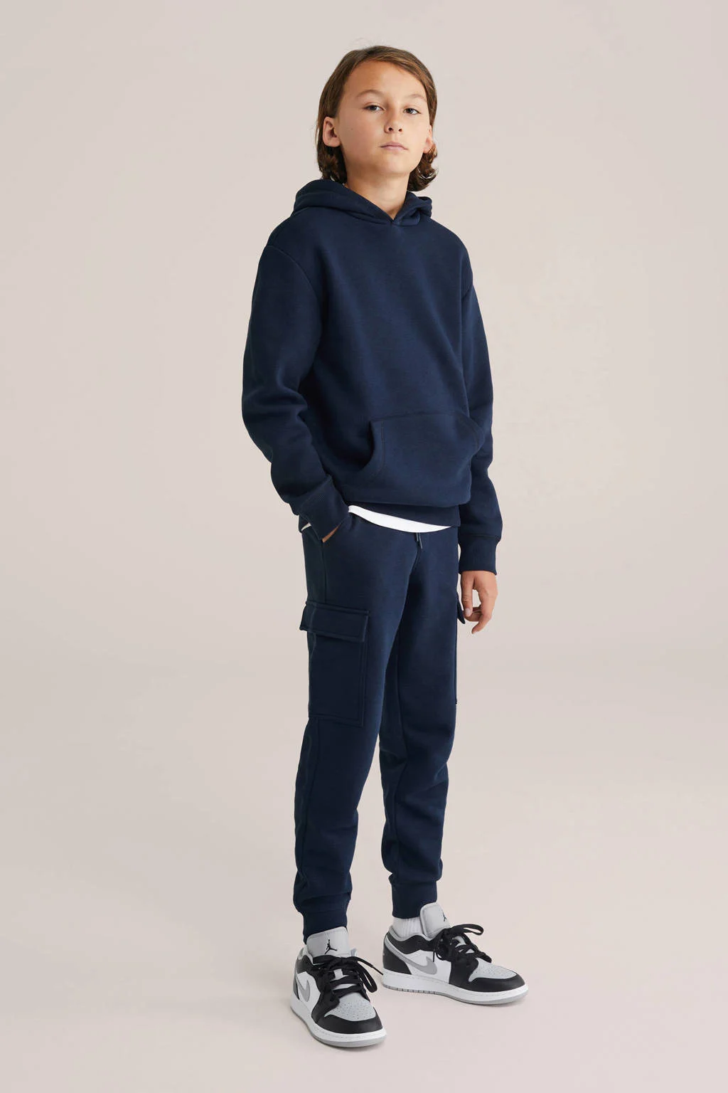 WE Fashion Blue Ridge sweater donkerblauw