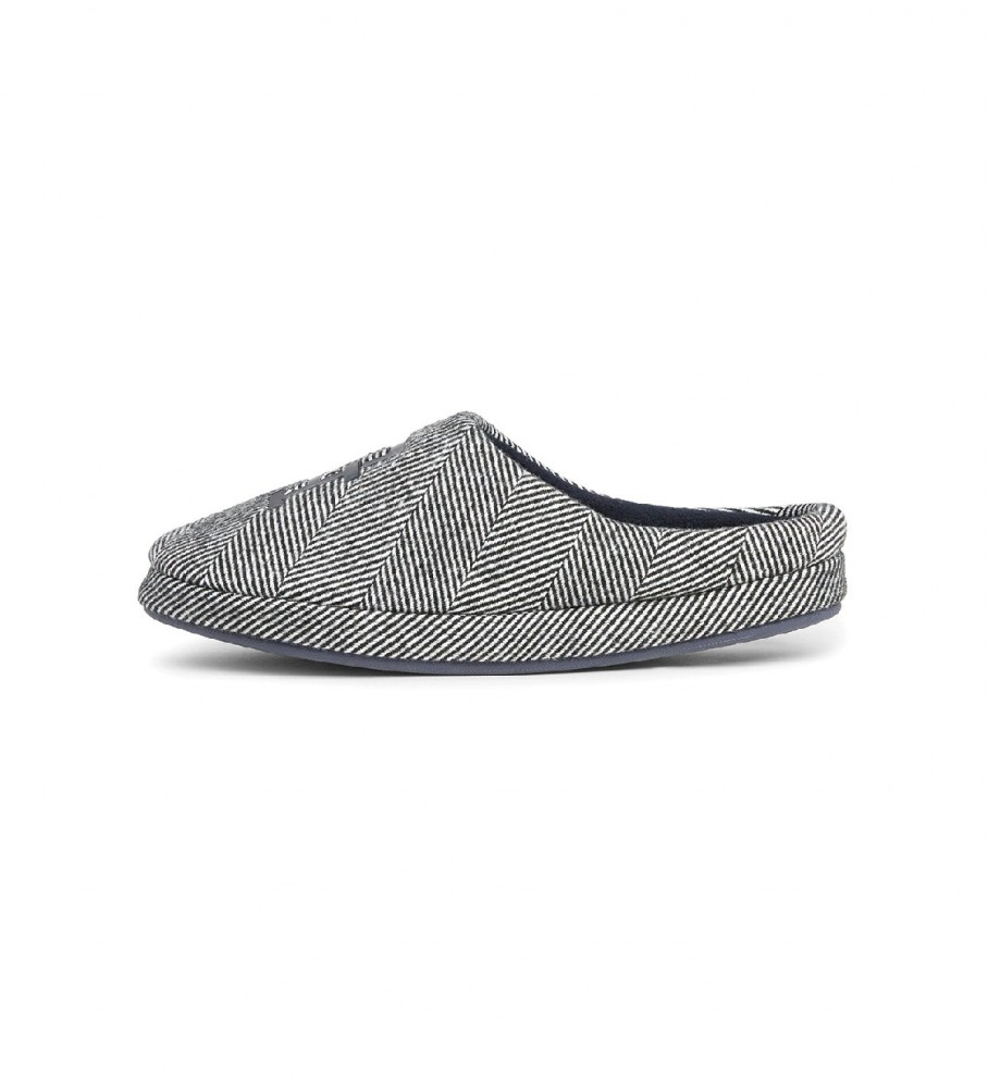 Chinelo Tommy Hilfiger espinha de peixe cinza