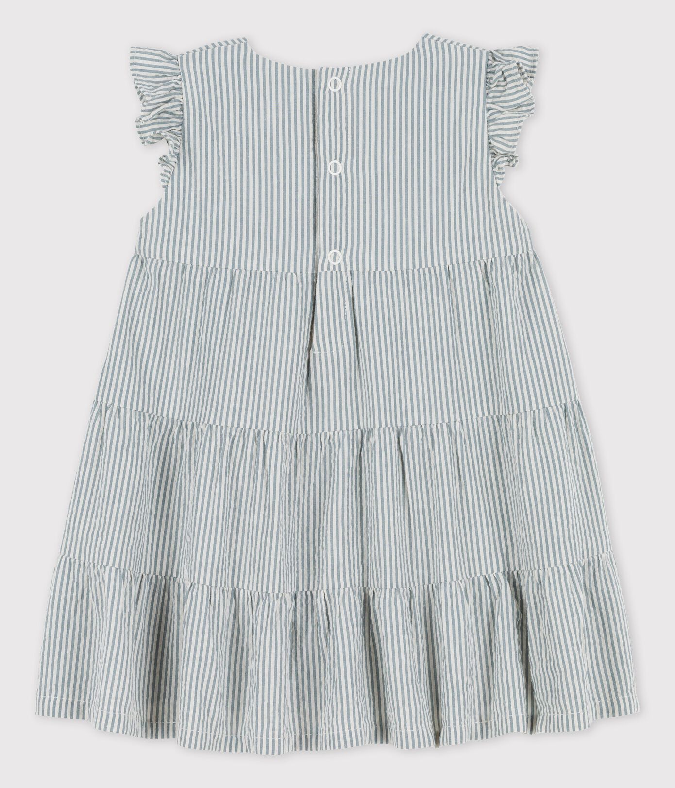 Robe rayée en seersucker bio bébé