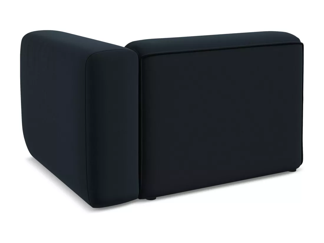Module avec accoudoirs droit en velours - bleu royal - EKAHI