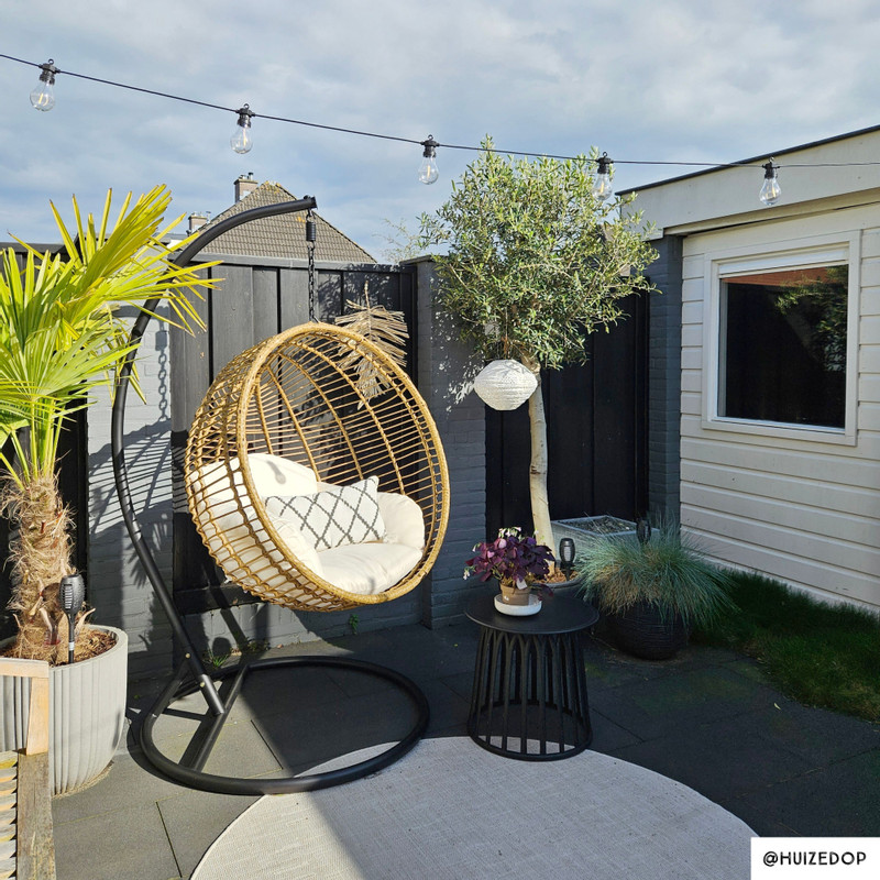 Hangstoel cocoon XL met standaard - naturel - ø105x186 cm