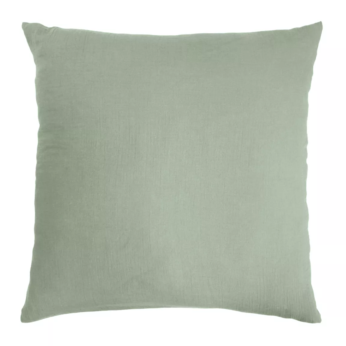 Taie d'oreiller carrée gaze de coton (80 x 80 cm) Gaïa Vert eucalyptus