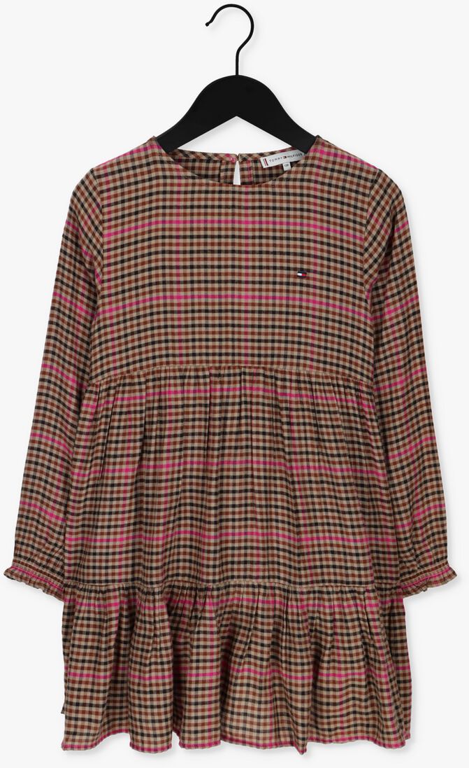 TOMMY HILFIGER beige tommy hilfiger mini jurk preppy check dress l/s