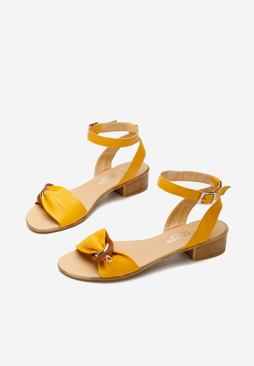 Sandales en cuir femme jaunes Vestina