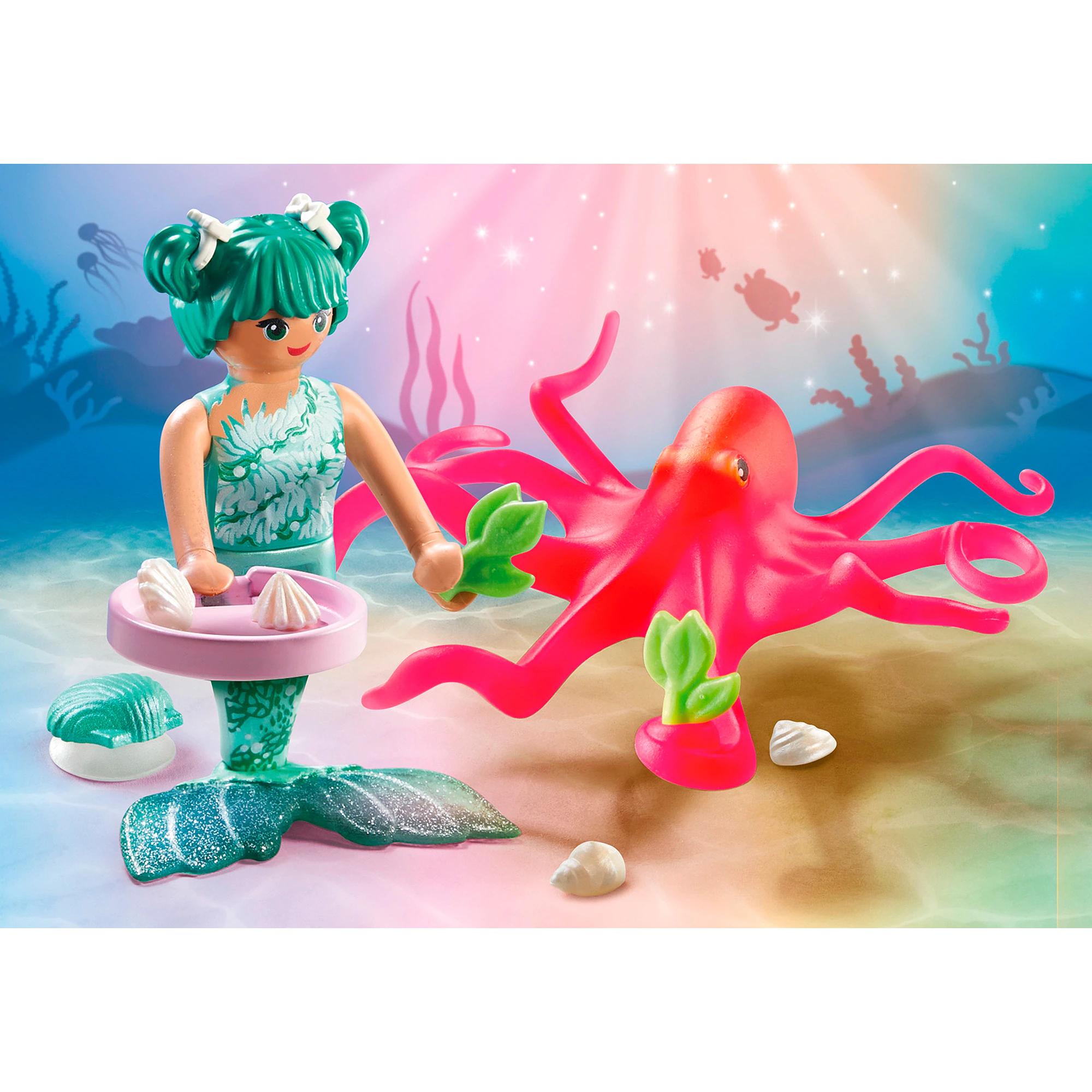 PLAYMOBIL Konstruktionsspielzeug Princess Magic Meerjungfrau mit Farbwechselkrake