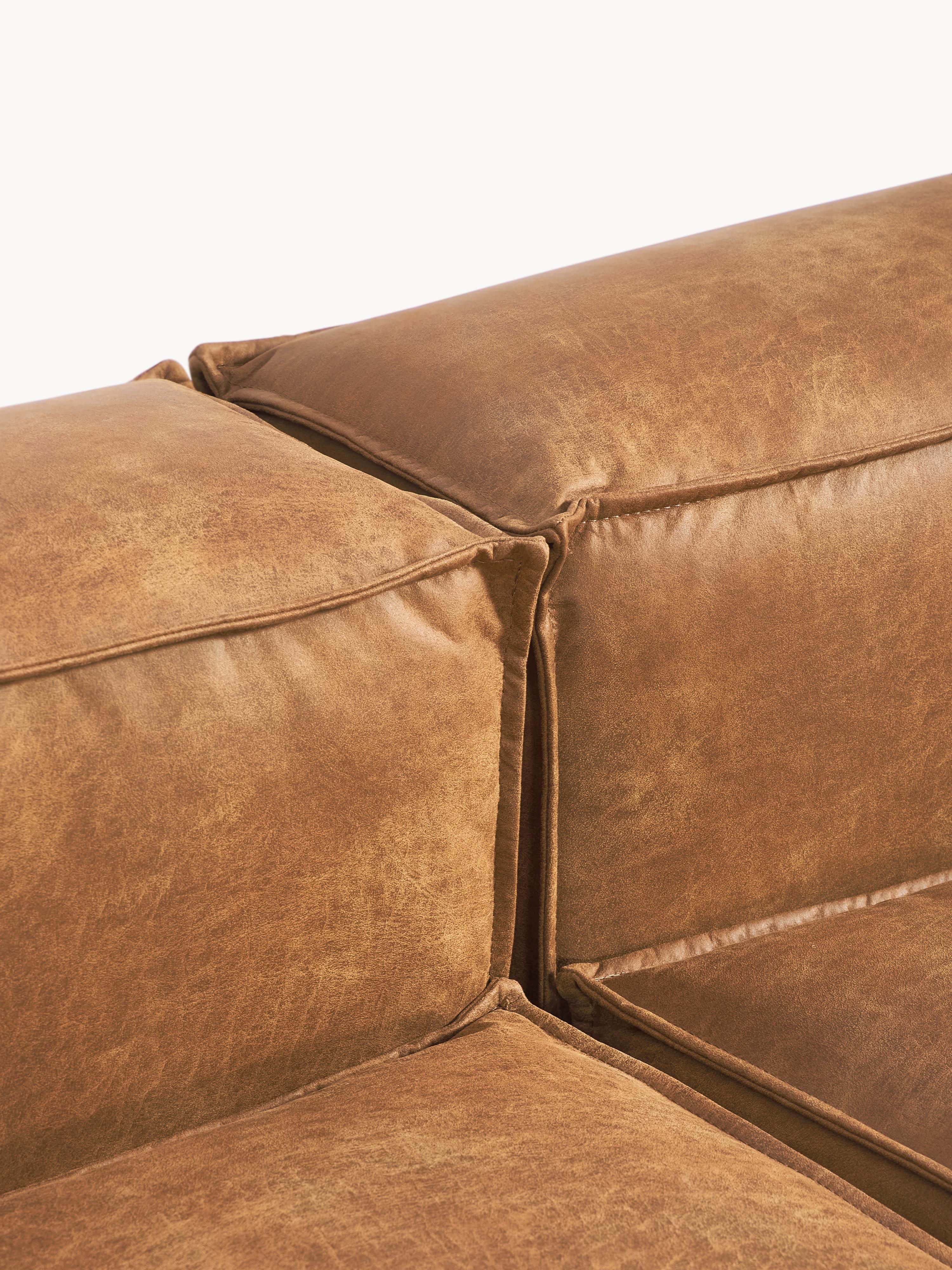 Modulaire chaise longue Lennon van gerecycled leer