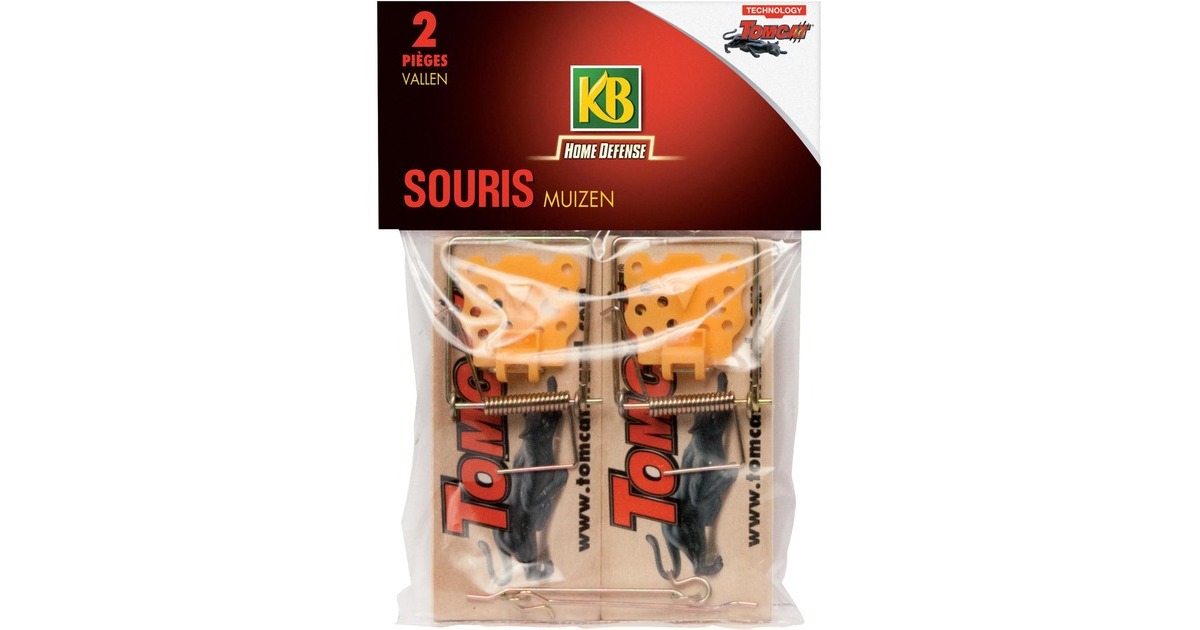 KB Home DefenseKlassieke houten muizenval, 2 stuks dierenval