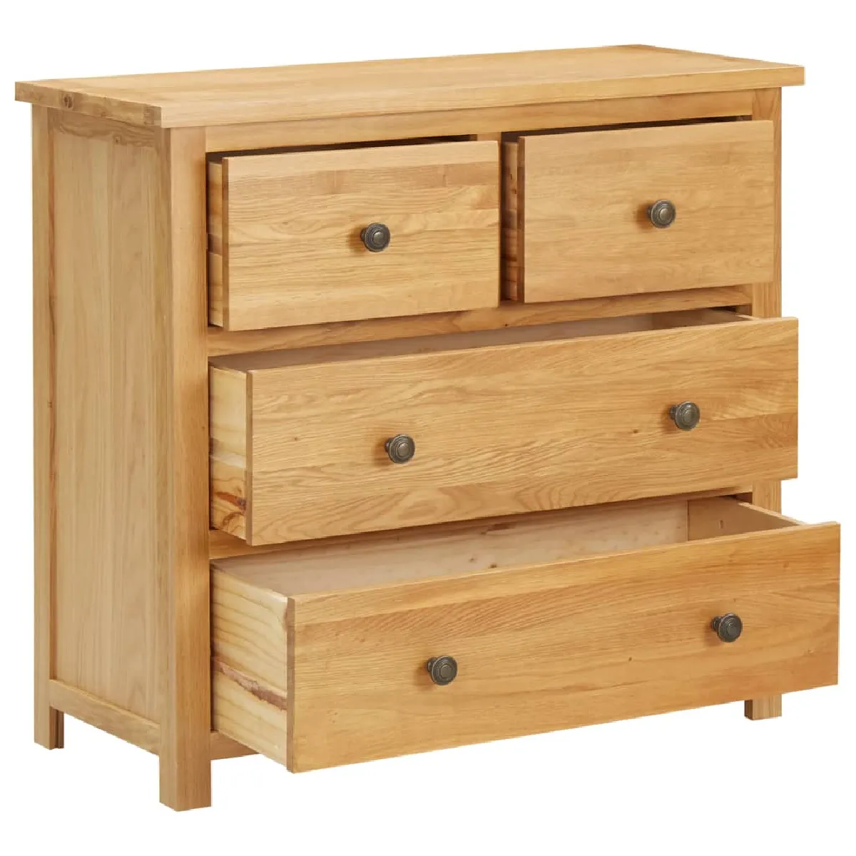 vidaXL Commode - Chêne massif - 80x35x75 cm