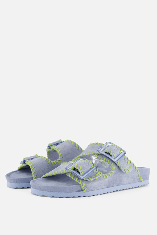 Colors of California Sandalen blauw Suede