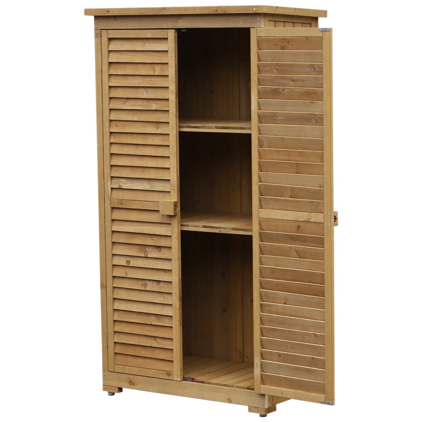 Outsunny Gartenschrank mit Lamellentüren 87 x 46,5 x 160 cm (LxBxH)
